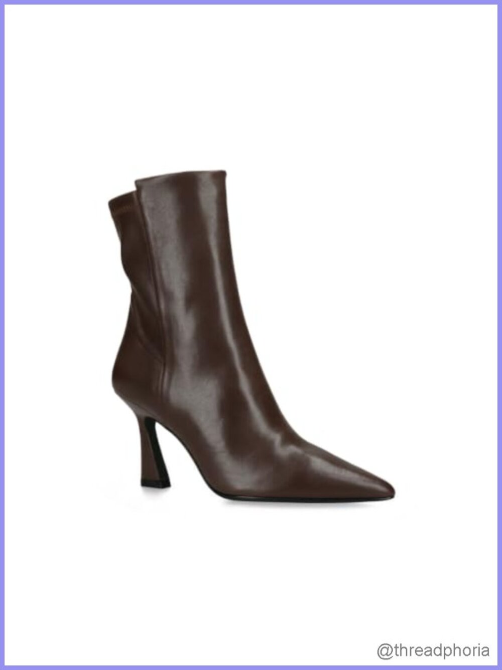 Womens Faux Leather Ankle Boots Kitten Heel Pointed Toe Zip Booties